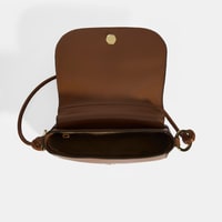 Kadın Düğüm Askılı Konyak Deri Omuz Çantası