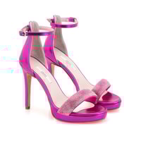 Kadın Fuşya Topuklu Abiye Sandalet