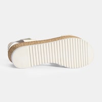 Kadın Gold Ayarlanabilir Tokalı Dolgu Topuklu Deri Sandalet