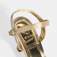 Kadın Gold Toka Detaylı Topuklu Abiye Sandalet