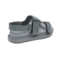 Kadın Gri Deri Sandalet