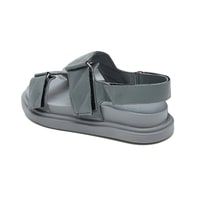 Kadın Gri Deri Sandalet