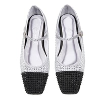 Kadın Gümüş Parlak Taş Detaylı Mary Jane Babet