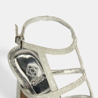 Kadın Gümüş Toka Detaylı Topuklu Abiye Sandalet