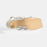 Kadın Gümüş Toka Detaylı Topuklu Abiye Sandalet