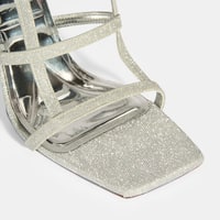 Kadın Gümüş Toka Detaylı Topuklu Abiye Sandalet