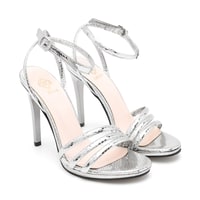 Kadın Gümüş Topuklu Sandalet
