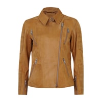 Kadın Hardal Süet Deri Ceket