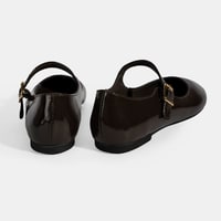 Kadın Kahve Ayarlanabilir Tokalı Deri Babet