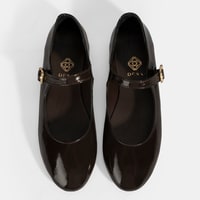 Kadın Kahve Ayarlanabilir Tokalı Deri Babet