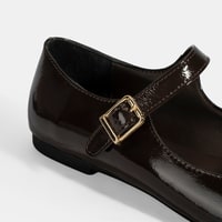 Kadın Kahve Ayarlanabilir Tokalı Deri Babet