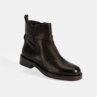 Kadın Kahve Ayarlanabilir Tokalı Deri Bot