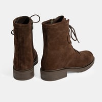 Kadın Kahve Bağcık Detaylı Süet Bot