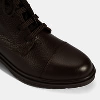 Kadın Kahve Bağcıklı Deri Postal Bot