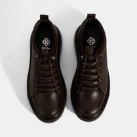 Kadın Kahve Bağcıklı Deri Spor Ayakkabı