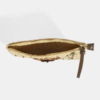 Kadın Kahve Çiçek Detaylı Hasır El Çantası