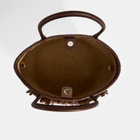 Kadın Kahve Çiçek Detaylı Hasır Omuz Çantası