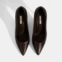 Kadın Kahve Deri Stiletto