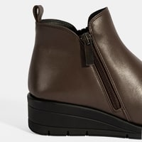 Kadın Kahve DesaComfort Çift Fermuarlı Deri Bot