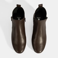 Kadın Kahve DesaComfort Çift Fermuarlı Deri Bot