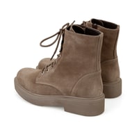 Kadın Kahve Fermuarlı Süet Deri Bot