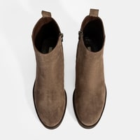 Kadın Kahve Fermuarlı Süet Deri Bot