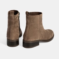 Kadın Kahve Fermuarlı Süet Deri Bot