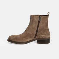 Kadın Kahve Fermuarlı Süet Deri Bot