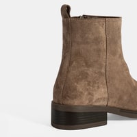 Kadın Kahve Fermuarlı Süet Deri Bot