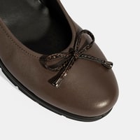 Kadın Kahve Fiyonk Detaylı DesaComfort Deri Ayakkabı