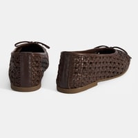 Kadın Kahve Fiyonk Detaylı Örgü Babet