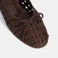 Kadın Kahve Fiyonk Detaylı Örgü Babet