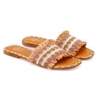 Kadın Kahve Hasır Örgülü Terlik