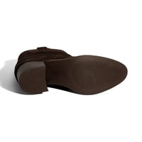 Kadın Kahve İşleme Detaylı Kalın Topuklu Bot