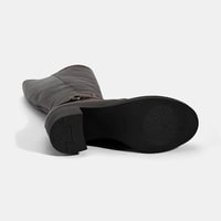 Kadın Kahve Kalın Topuklu Deri Çizme