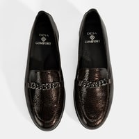 Kadın Kahve Kroko Baskılı DesaComfort Deri Ayakkabı