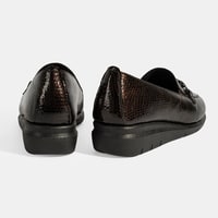 Kadın Kahve Kroko Baskılı DesaComfort Deri Ayakkabı