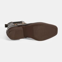 Kadın Kahve Kroko Baskılı Lastik Detaylı Deri Bot