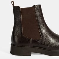 Kadın Kahve Lastik Detaylı Deri Bot