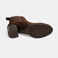 Kadın Kahve Lastikli Topuklu Süet Bot