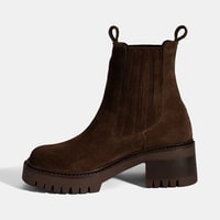 Kadın Kahve Lastikli Topuklu Süet Chelsea Bot