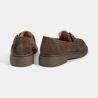 Kadın Kahve Metal Toka Detaylı Süet Loafer