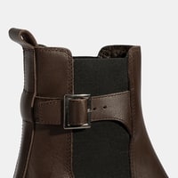 Kadın Kahve Metal Toka Detaylı Topuklu Bot