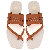 Kadın Kahve Parmak Arası Deri Terlik