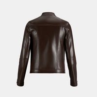 Kadın Kahve Perfore Detaylı Deri Ceket