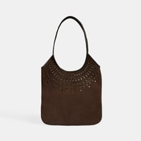 Kadın Kahve Perforeli Süet Omuz Çantası