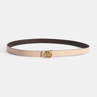 Kadın Kahve / Pudra Çift Taraflı Deri Kemer