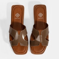 Kadın Kahve Rugan Terlik