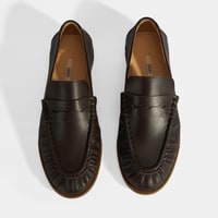 Kadın Kahve Slip-On Deri Loafer