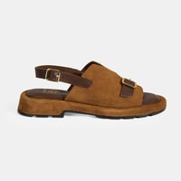 Kadın Kahve Süet Tokalı Sandalet